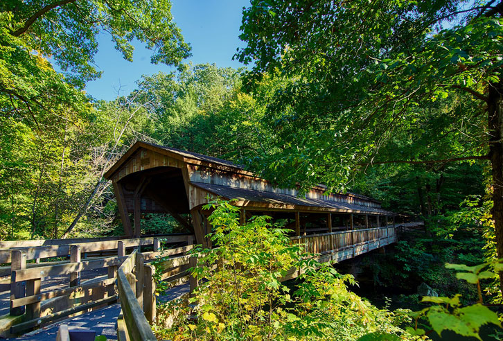 typische, überdachte Brücke in Ohio